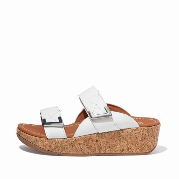 FitFlop Dámská Pantofle Bílé - REMI Kůže CZ-793518